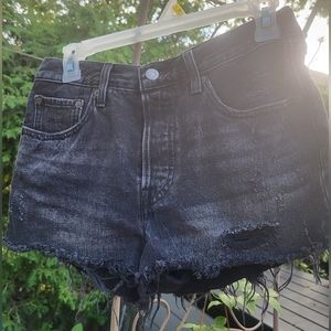 Levi's 510 black denim shorts